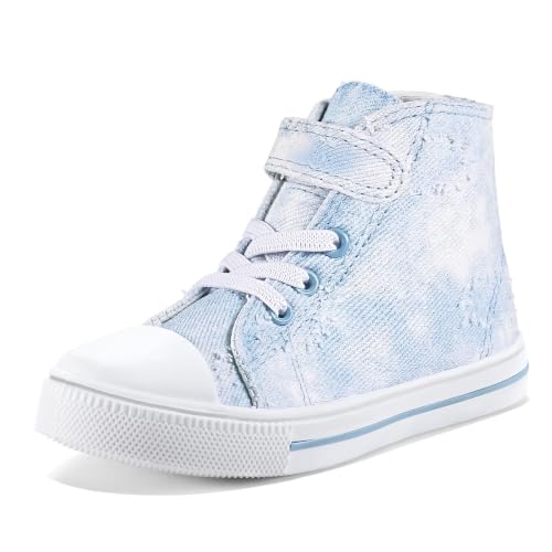 Image of K KomForme Toddler High Top Sneakers Canvas Shoes with Hook and Loops