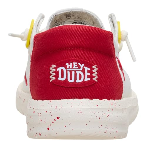 HEYDUDE Women's Wendy Embroidered Crawfish Slip On Shoe, White/Multi Size 11 | Lightweight Textile Loafer with Elastic Laces - image 5