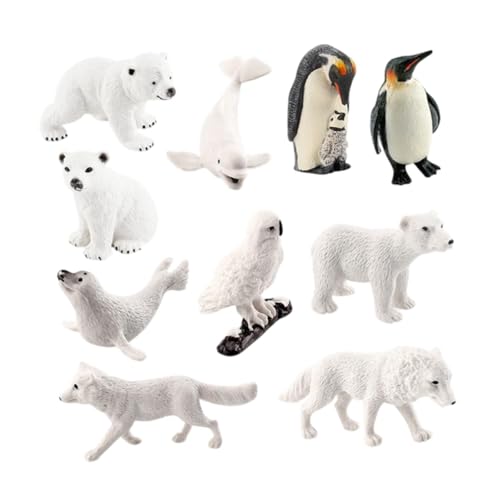 Figuras de animales árticos Qianly de PVC para decoración y juego infantil mini 10 piezas