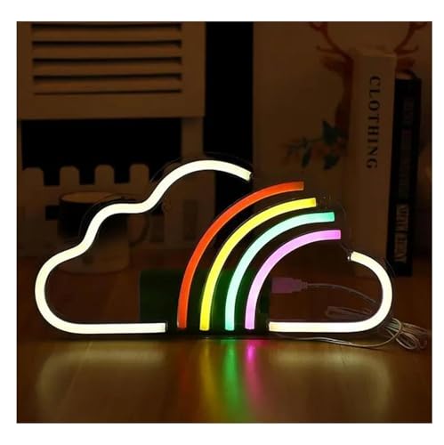 Lampe au néon lumineuse arc-en-ciel pour décoration fête et salon