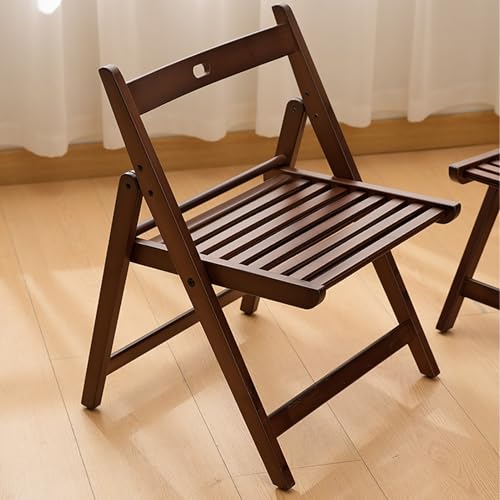 Chaise pliante en bois marron empilable pour salle à manger et cuisine