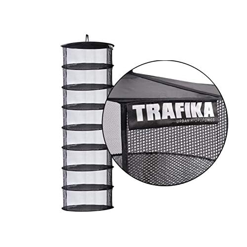 TRAFIKA Trocknungsnetz 90/Mikroperforiertes Gewebe/8 Etagen mit Durchmesser/Für hydroponische Kulturen/Trocknen von Pflanzen, Pilzen, Knospen/IndoorAnbau/IDRYING Rack/Growzelten/Growbox