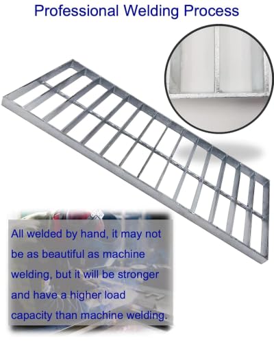 Image of Galvanized Steel Drain Grate, Driveway Channel Cover 20x8 in