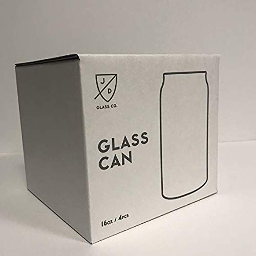 image for JD Glass Co. Glass Can 16 Ounce - 4 Pack, 4 Count (Pack of 1)