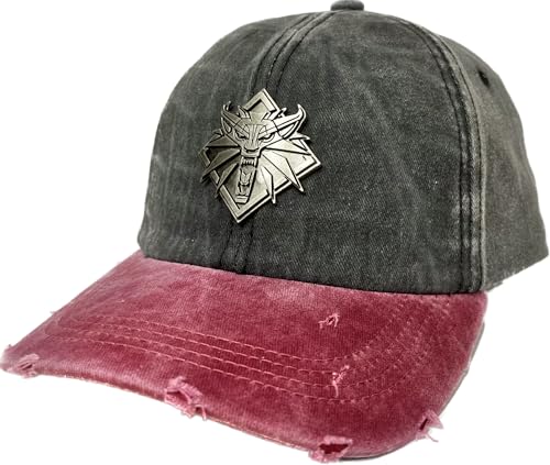 Casquette The Witcher III Good Loot vintage grise et grenat idéale en convention