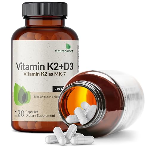 Futurebiotics Vitamin K2 (MK7) with D3 Supplement - Non-GMO Formula - 5000 IU Vitamin D3 & 90 mcg Vitamin K2 MK-7, 120 Vegetarian Capsules - Thumbnail 6