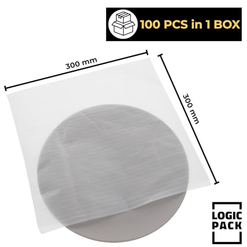 LOGIC PACK Verpackungsmaterial 100 Stk. Schaumfolie für Umzug Lagerung von Geschirr und Glas, leicht und halbtransparent Packpapier Umzugsmaterial 300 mm x 300 mm x 1 mm (Schaumstoffbeutel)
