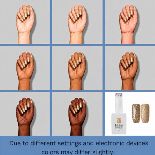 Image of Bolt Bee Gel Nail Polish with Glossy Finish | Gel Paint Soak Off UV Led Non-Smudging,Long-Lasting Nail paint | Highly Pigmented Gloss Touch Polish For Home Manicure & Salon | Gift Set for Women-15ml