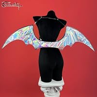 KORURACLUB Flügel Cosplay Halloween Fledermausflügel Succubus Flügel Kleidung Accessoires Fledermausflügel Teufelsflügel (Laser Silber) – Ansicht 4