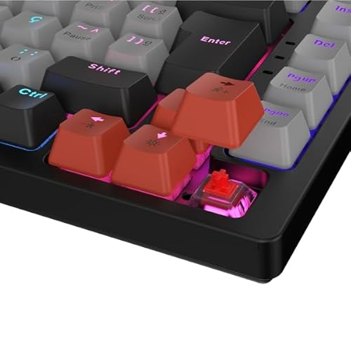 TECLADO MECANICO 75% PCYES KIRIN BLACK VULCAN - SWITCH RED - LED RAINBOW - PTKR75RD