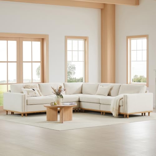 Image of CHITA 114 inch Super Large Sectional Modular Sofa, Down Filled, 5 Seat, Linen