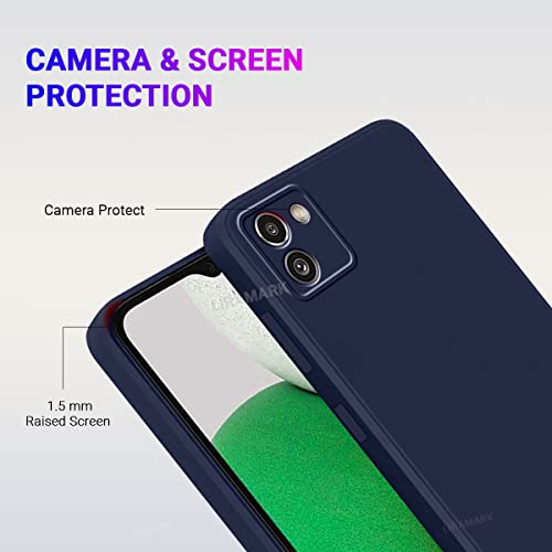 Image of LIRAMARK Silicone Soft Back Cover Case for Samsung Galaxy A03 (Blue)