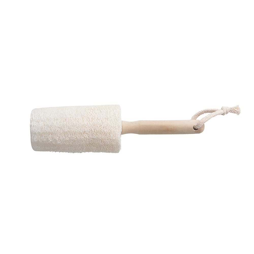 Natural Loofah Cup Brush, Loofah Dish Washing Brush With Wooden Handle, Kitchen Cleaning Loofah, Household Brush