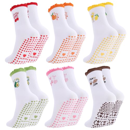 Image of Pilates Grip Yoga Socks for Women Cute Non Slip Socks | Cute Non Slip Socks, Athletic Grippy Sock, Barre Ballet Fitness Workout