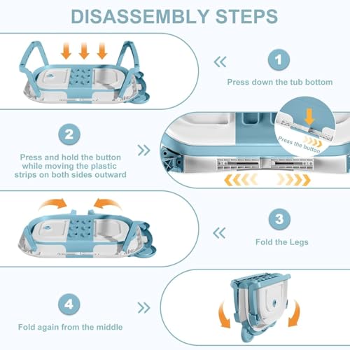 Image of TPN Collapsible Baby Bathtub for Infants to Toddler with Real-time Temp Monitor+Floating Cushion,Foldable Baby Bath Tub Set Applicable 0-36 Month,Perfect Portable Travel Baby Tub for Newborns Boy