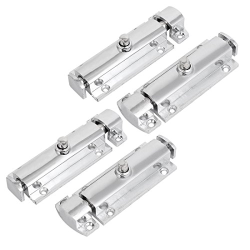 Sourcingmap Door Security Press Button Spring Loaded Automatic Latch Barrel Bolt 4Pcs
