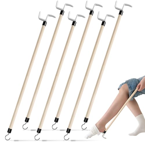 Geelin 6 Pcs 27'' Long Dressing Stick for Elderly Disabled