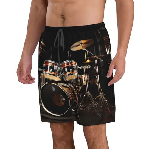 Men's Swim Trunks Quick Dry Board Shorts Mens Bathing Suit Swimsuits Drum Set Beach Shorts with Pockets3