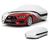 Holthly 10 Layers Car Cover Custom fit for Ford Mustang/Shelby (1964-2026) Waterproof All Weather for Automobiles, Outdoor Full Cover Rain Sun UV Protection.Silver