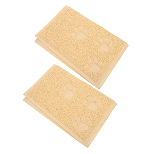 DOITOOL 2pcs Pvc Cat Litter Mat Indoor Cat Litter Mat Cat Supplies Urine Mat Pet Cat Litter Pad Cute