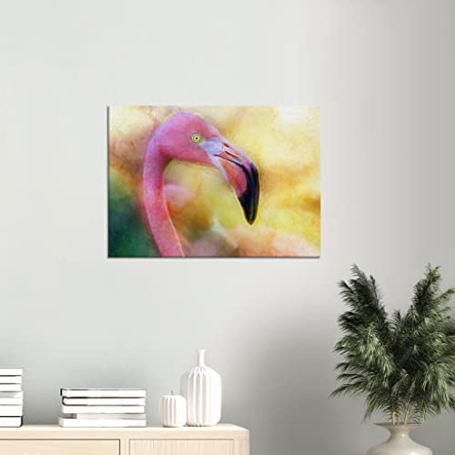 Art mural flamant rose : tableau encadré 50x70 cm pour salon moderne