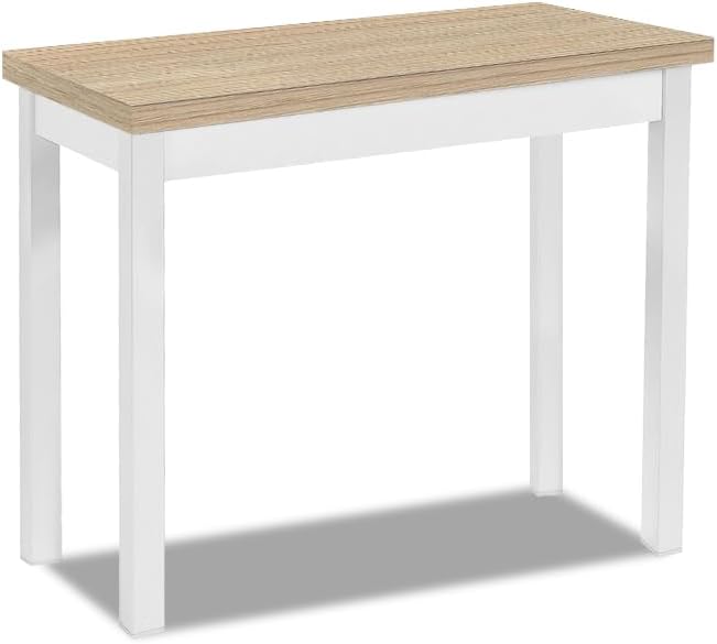 Mesa cocina extensible libro 80x40-80cm blanco roble ASTIMESA