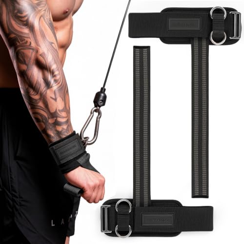 Buy MANUEKLEAR Non-Slip Wrist Straps for Weightlifting Deadlifting, Gym Lifting Straps with D Rings for Cable Machine Workout, 10mm Neoprene Padded Weight lifting Wrist Wraps for Men Women (Black, M (16.0–19.0 cm)) Online at Low Prices in India - Image 2