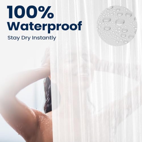 Image of downluxe Set of 3 Frosted Shower Curtain Liner 72x72 - PEVA 3 Gauge Light Weight,Waterproof,Odorless with Rust-Resistant Grommets Holes