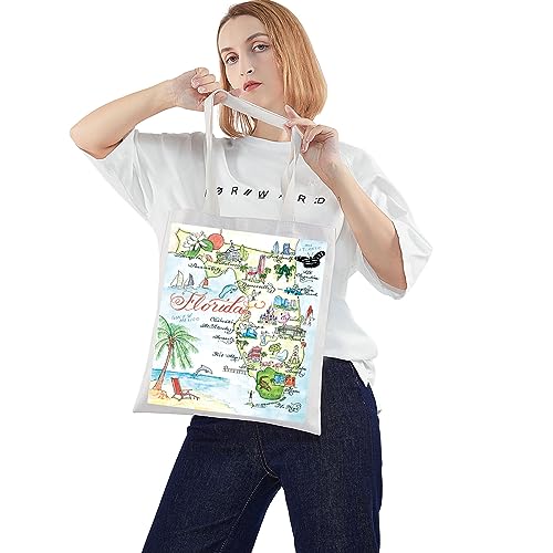 Image of WZMPA Florida State Tote Bag - Trip Souvenirs Gift, Vacation Shoulder Bag, Travel Merchandise
