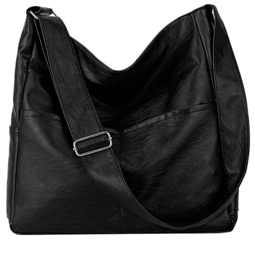 Sac cabas en cuir pour femme avec fermeture éclair et grande capacité