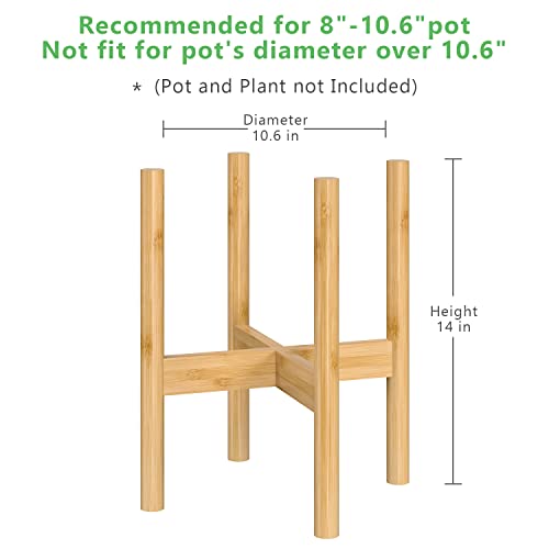 Ruichang Bamboo Plant Stand Indoor - Plant Holder Mid Century Modern Plant Stands For Indoor Plants Flower Pot Stand Hold Up To 10.6 Inch Planter( Wood Plant Stand Only) #TOP1