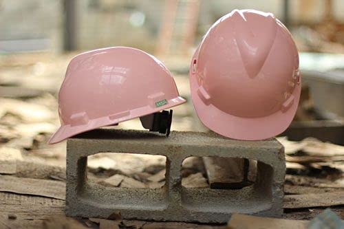 Capacete Msa Rosa Engenheiro V-gard Carneira Jugular Obra Ideal Para Mulheres, Arquitetas e Engenhei