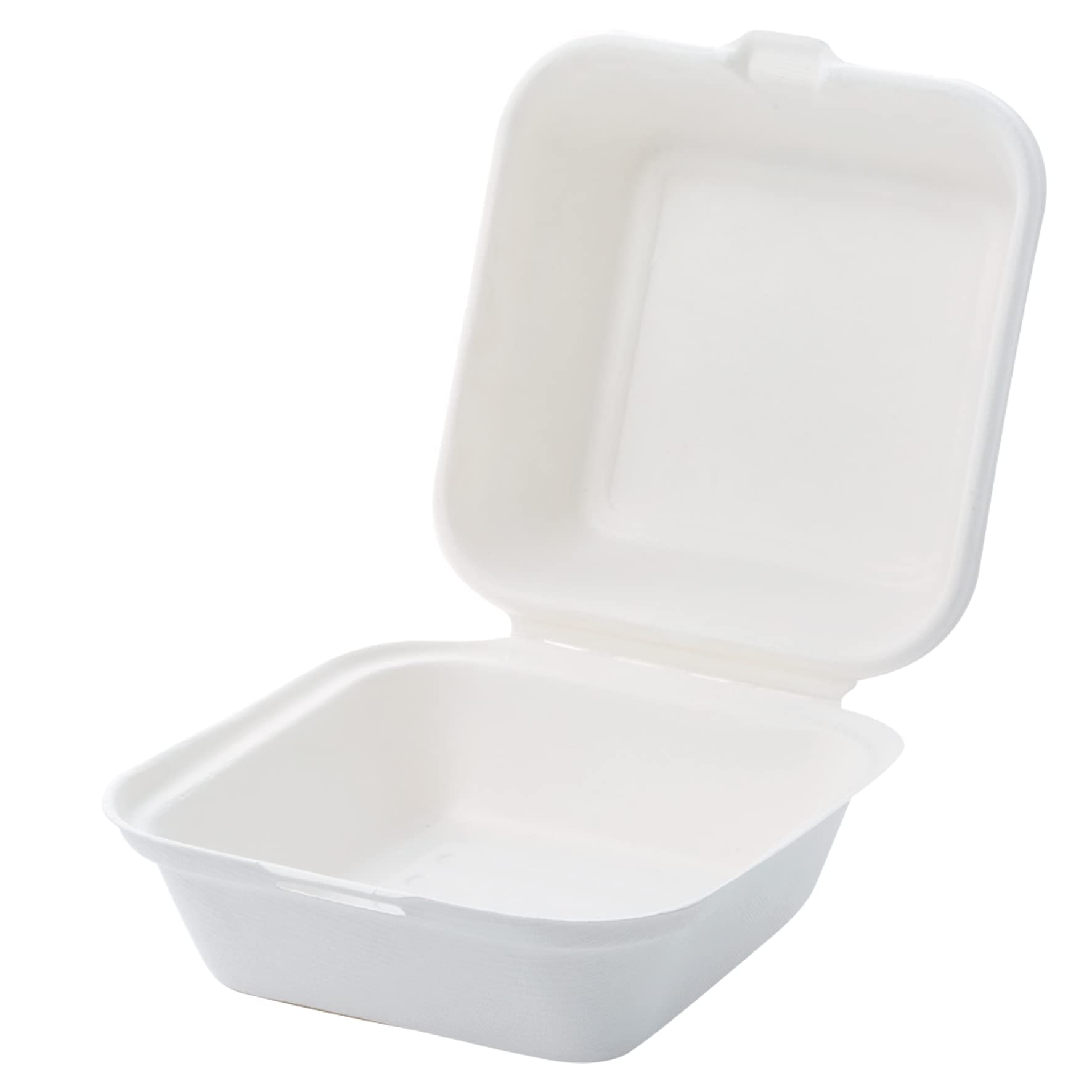 SHOBI Box per Hamburger Compostabile in Polpa di Cellulosa (200, Box Due Scomparti (24x16 cm))