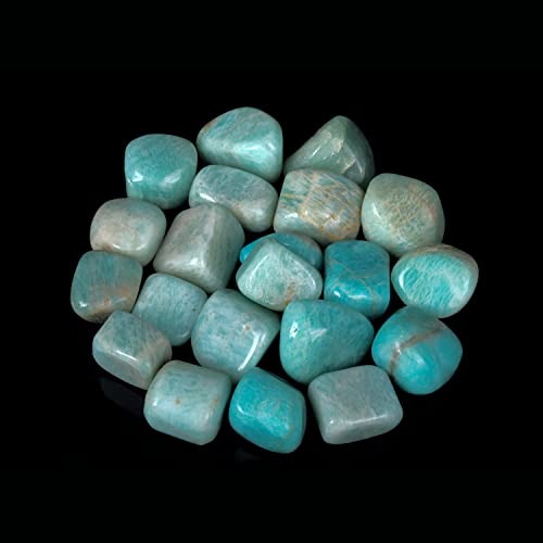 Amazonite Healing Crystals - Tumbled Stones and Crystals Bulk - Chrysocolla Tumbled - Crystal Set - Reiki Supplies - Crystals Decor - Crystal Gifts - Decorated Rocks - 1/2LB by ABHISUBYA - Used condition - CA$19.94