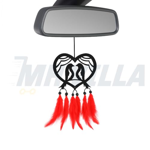 Image of Car Hanging Accessories: Radha Krishna Spiritual Acrylic Decor for Car, Home and Office Desk Decor Accessories (2BIRDS-CAR-HANG-01)