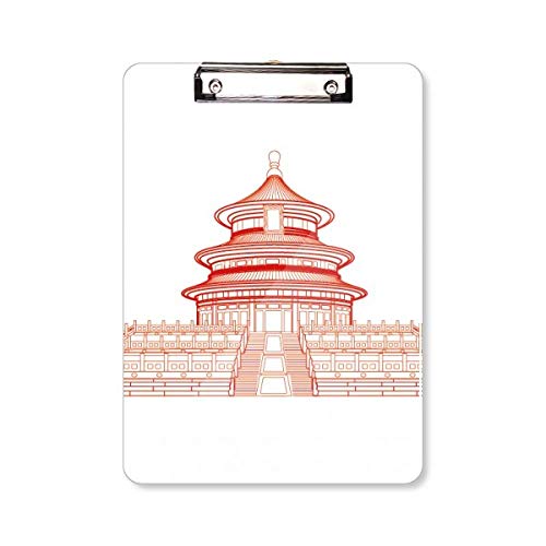 Porte-bloc en porcelaine A4 Temple of Heaven rouge haut de gamme