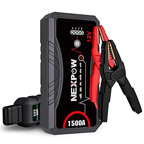 NEXPOW Car Jump Starter Battery Booster,1500A Booster Pack Jump Starter for Up to 7.0L Gas and 5.5L...