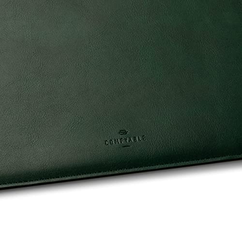 Image of Comfyable Laptop Sleeve 13 Inch Precisely Compatible with MacBook Pro M2 2022 M1 2020-2016 & Mac Air M3 2024 M2 2022 M1 2020, Not Fit Old Versioned MBA /MBP, Faux Leather Cover Case, Green