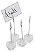 Produktbild APS Kartenhalter 4er Set, transparente Kartenständer, Fotohalter mit Klemme, Acryl Kartenhalter, inklusive Zwei weißer Beschriftungskarten, Ø 3 cm, 12 cm Höhe