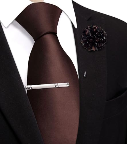 Image of Hi-Tie Men's Extra Long Solid Satin Tie Set 63 Inch /70 Inch Formal Necktie