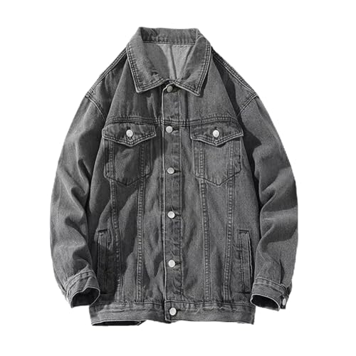 Veste en Jean pour Femmes Finie la Rigidité Manteau Col Carré Gris Foncé
