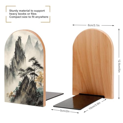 Sujetalibros de paisaje chino decorativo para crear rincones de lectura ordenados en el salón 3