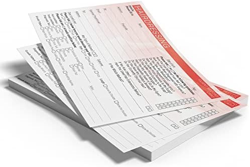 Hairdressing Client Record Card - Treatment Consultation Form for Mobile Therapists & Salons A6 Pack of 50 - Landscape