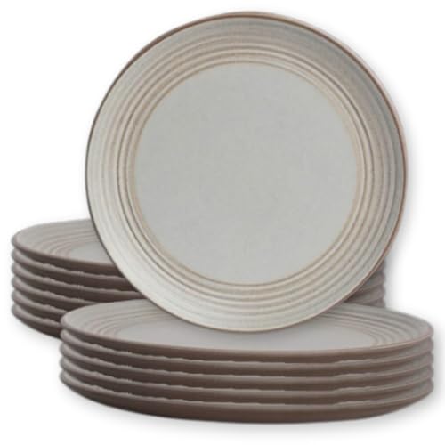 Steelite Bread Butter Plates, Creations Grigio Salinas Premium Melamine, Ideal Appetizers, Desserts and Bits, Commercial Foodservice and Restaurant Use, 6.5" Round, Two Tone Brown Taupe, Set of 12