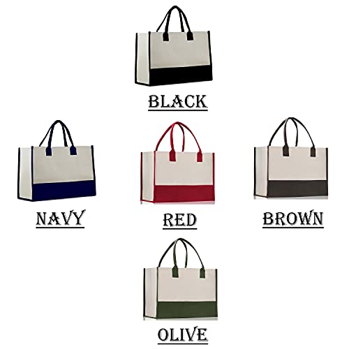 Bolsa tote chic de lona 100% algodón personalizada miniatura 4