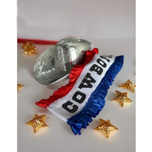Cowboy Sash Personalized Belt With Customizable Name Features Red White And Blue Pleated Ribbon Perfect For Concerts And Parties As A Cowboy-Style Sash3