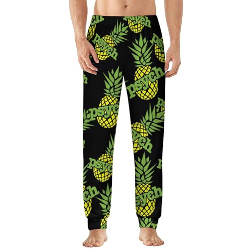 Psych Pineapple Men's Pajama Pants Soft Lounge Pants PJ Bottoms for Sleeping
