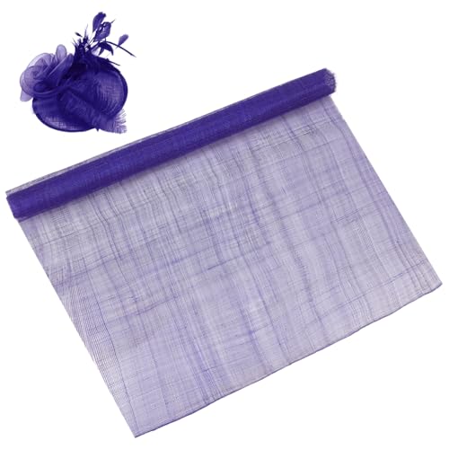 Tissu en sinamay violet foncé de 0,9 m pour création de chapeaux et voiles