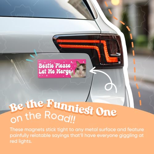 Image of Yoppix 10PCS Funny Car Bumper Magnet, Student Driver Magnet Prank Magnetic Sticker for Car Truck Metal, Hot Girls Hit Curbs New Driver Please Be Patient Waterproof Reusable
