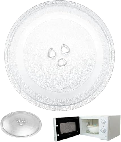 Image of Microwave Oven Glass Turntable Rotating Plate Tray Compatible with All 20 L Model - Round Heat Resistant Replacement Plate for Even Cooking and Smooth Rotation (9.5 Inch) (NOT for Samsung ONLY)